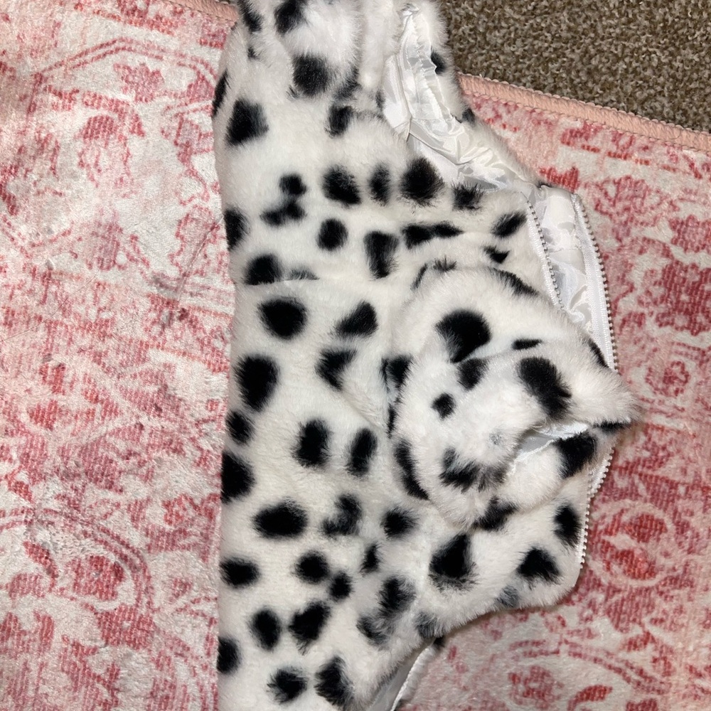 Spotted Faux Fur Dog Hoodie - Picture 4 of 6